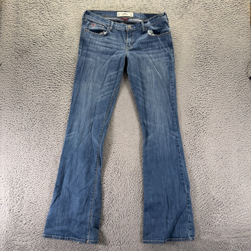 Hollister SoCal Jeans Womens 9 Blue Cotton Denim Bootcut Workwear Faded Stretch